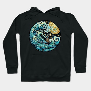 ZODIAC Aquarius - Astrological AQUARIUS - AQUARIUS - ZODIAC sign - Van Gogh style - 15 Hoodie